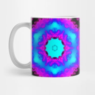 Psychedelic Mandala Flower Purple Blue and Green Mug